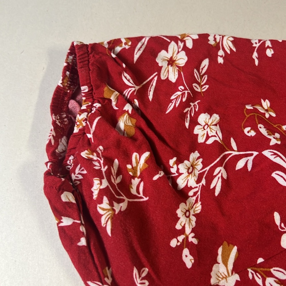 Red floral  V‎ neck maxi dress size S
cottagecore romantic spring style - Picture 8 of 8
